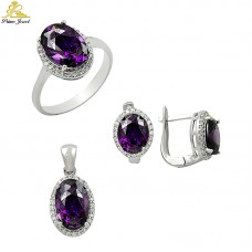 Gümüş zirkon taşlı set